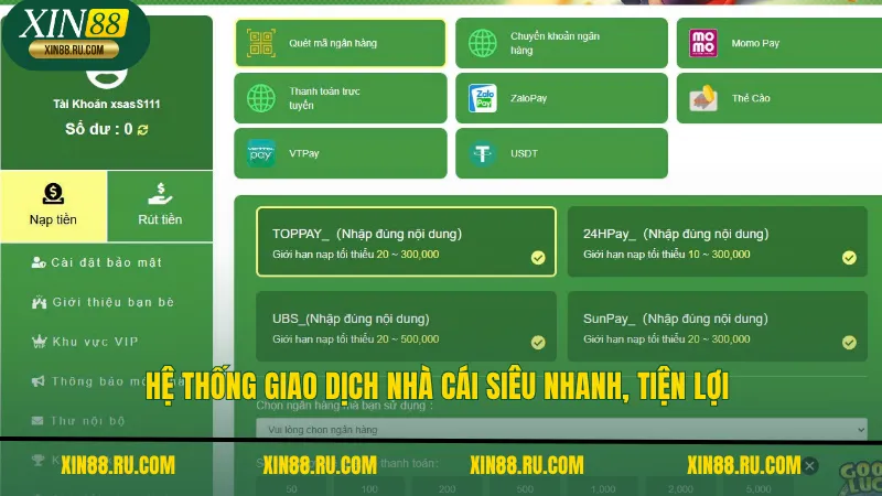 Hệ thống giao dịch nhà cái siêu nhanh, tiện lợi 