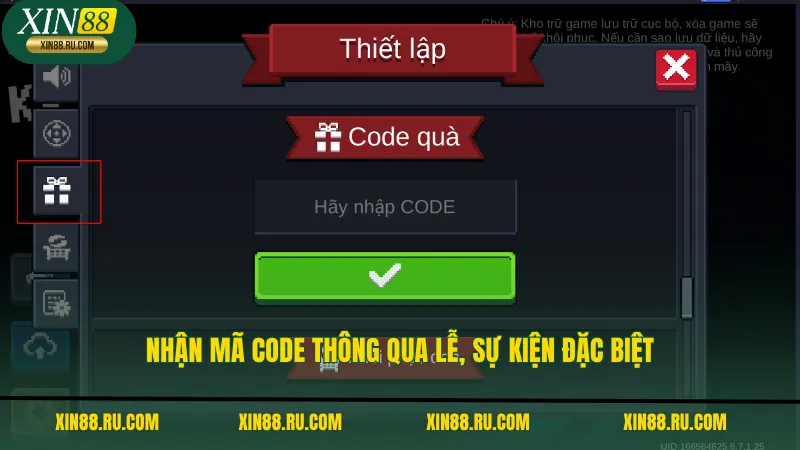 Nhận mã code thông qua lễ, sự kiện đặc biệt